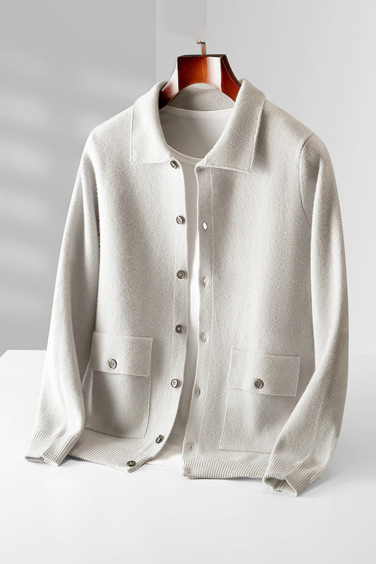 Herbert - Tyylikäs, tiiviisti neulottu villatakki taskuilla miehille