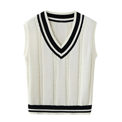 Leona - Klassinen neuleliivi V-kauluksella naisille