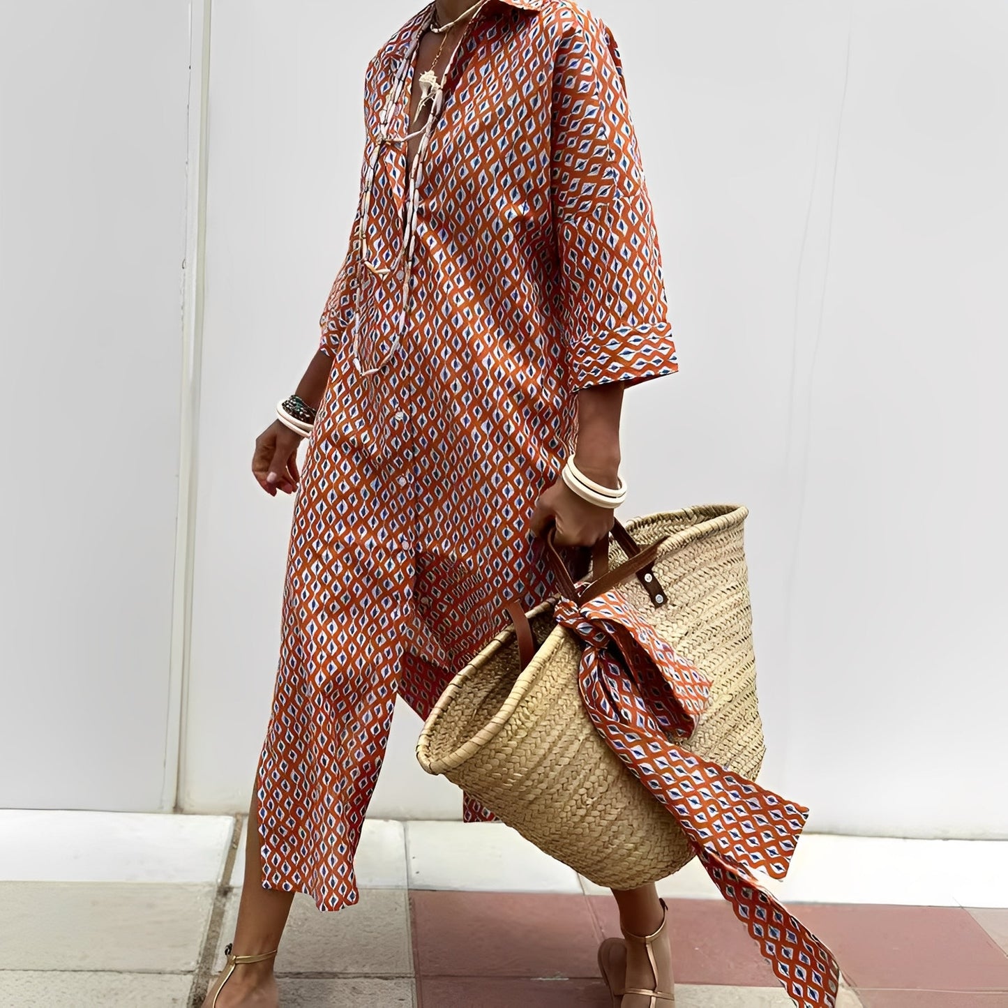 Paulette - Klassinen raidallinen paitamekko naisille