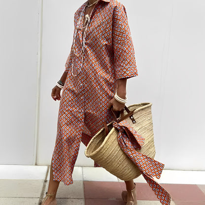 Paulette - Klassinen raidallinen paitamekko naisille