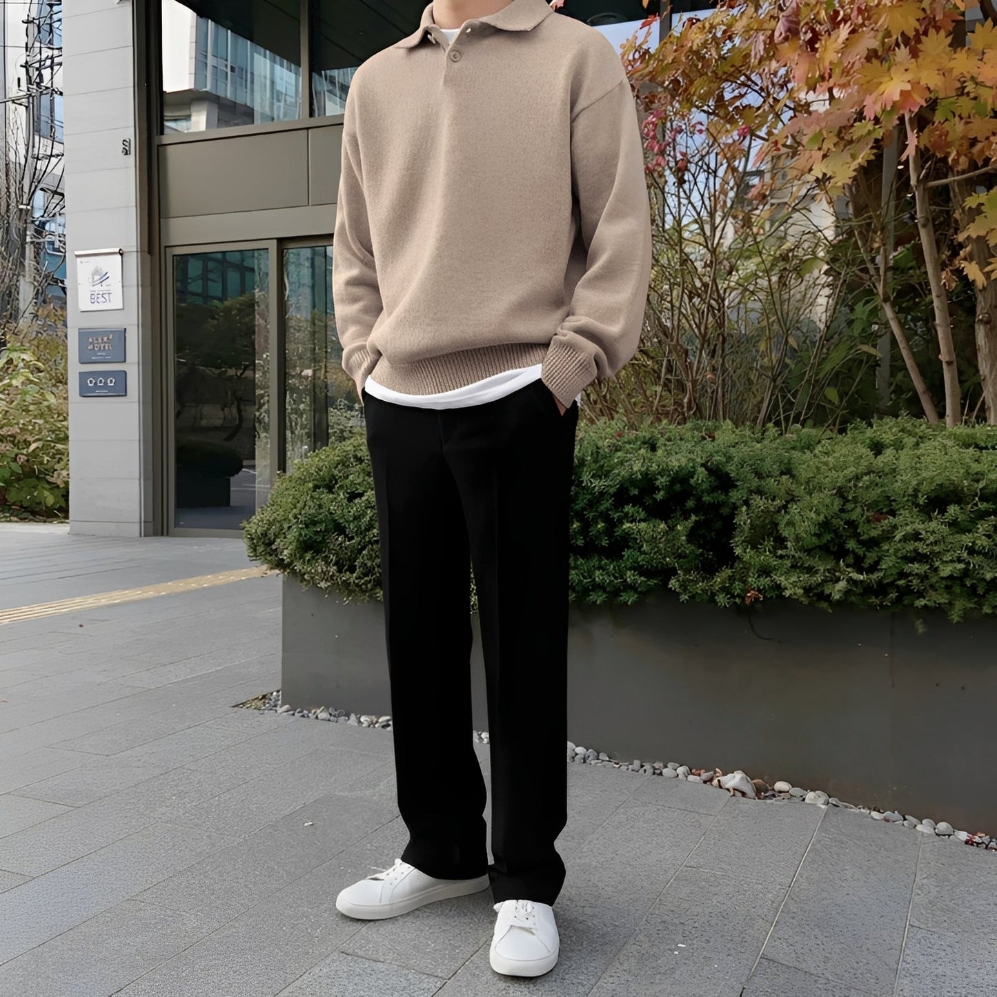 Gino - Moderni villapaita puolivetoketjulla miehille