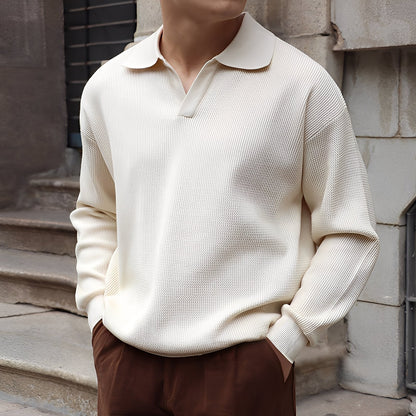 Ronald - Klassinen pitkähihainen pikeepaita miehille