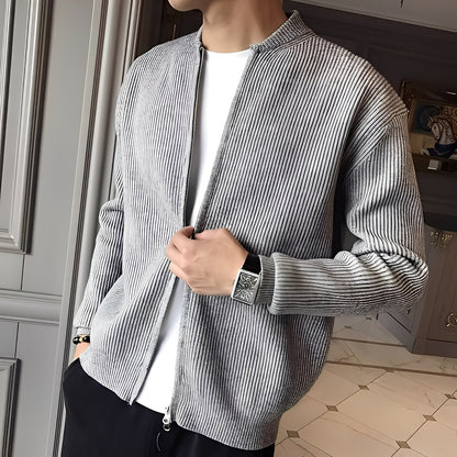 Damon - Retro-neulepusero vetoketjulla miehille