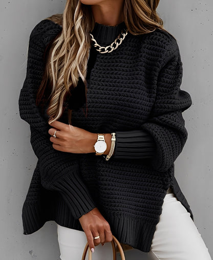 Paulene - Rento ylisuurikokoinen neulepusero naisille