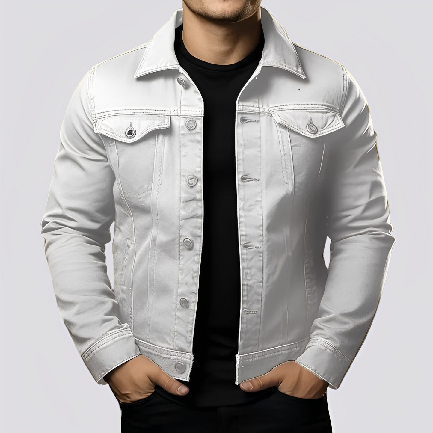 Maxwell - Retro-farkkutakki miehille paksusta denimistä