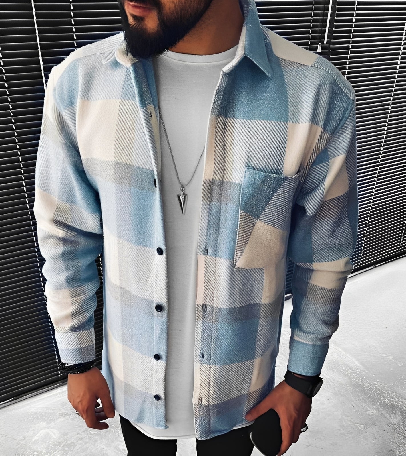 Eugene - Tyylikäs ruudullinen pitkähihainen paita miehille