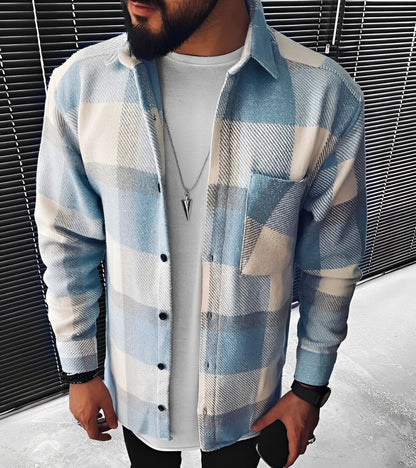 Eugene - Tyylikäs ruudullinen pitkähihainen paita miehille