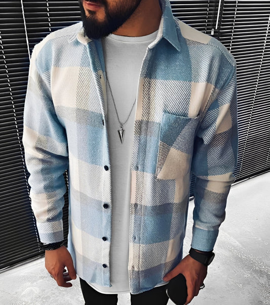 Eugene - Tyylikäs ruudullinen pitkähihainen paita miehille