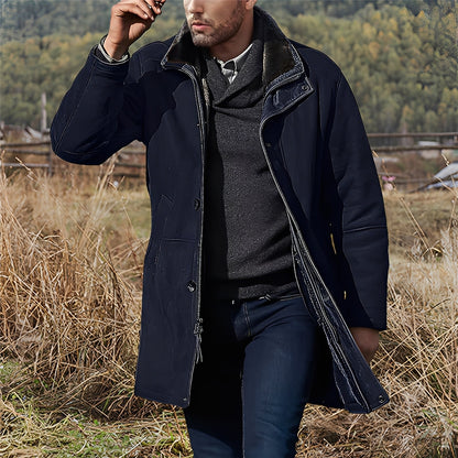 Eddie - Klassinen keskipitkä mokkanahkatakki miehille