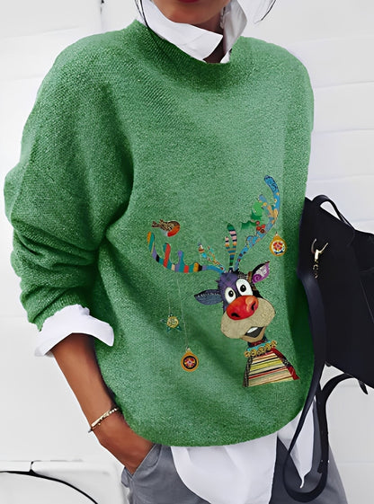 Milly - Tyylikäs, väljästi leikattu pusero painatuksella naisille