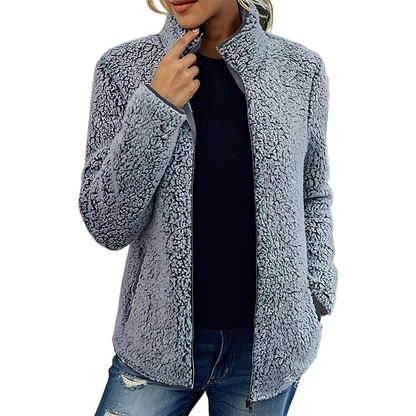 Alethea - Tyylikäs Fleece-Samettitakki Naisille