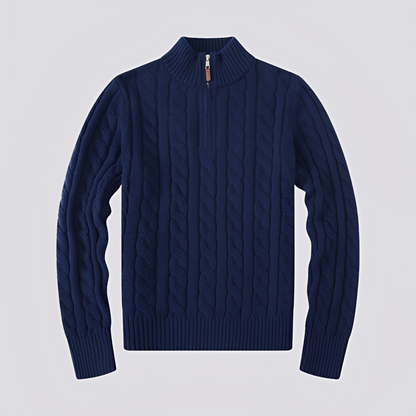 Jasper - Tyylikäs vetoketjullinen villapaita miehille