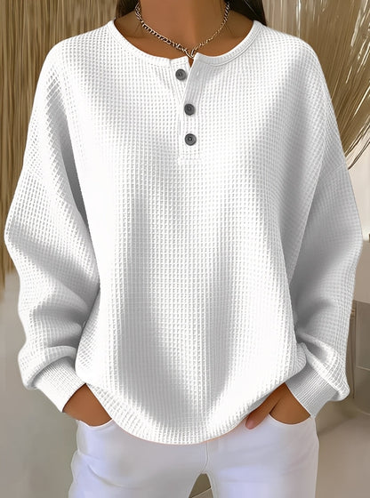 Anabella - Rento vohvelipaita nappilistalla naisille