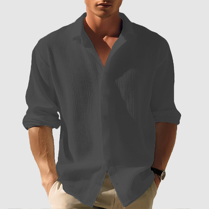 Cedric - Pitkä, yksivärinen vapaa-ajan paita kauluksella