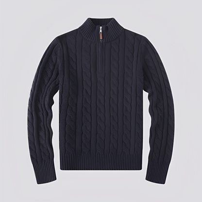 Jasper - Tyylikäs vetoketjullinen villapaita miehille