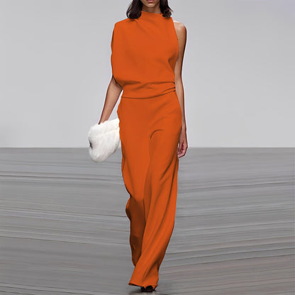 Lucie - Tyylikäs, glamourinen yhden olkapään haalarit naisille