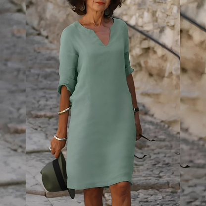 Guilaine - Elegantti V-kauluksinen mekko naisille