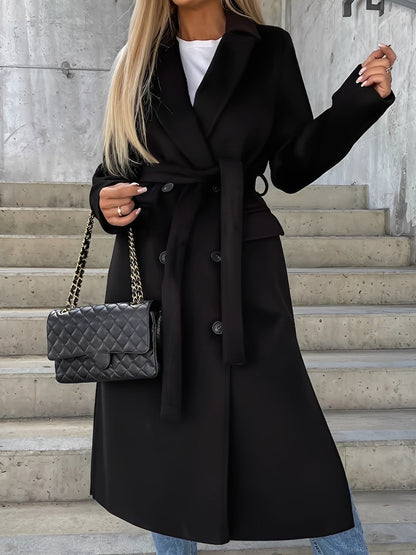 Evelyn - Elegantti kaksirivinen takki pitkällä kauluksella naisille