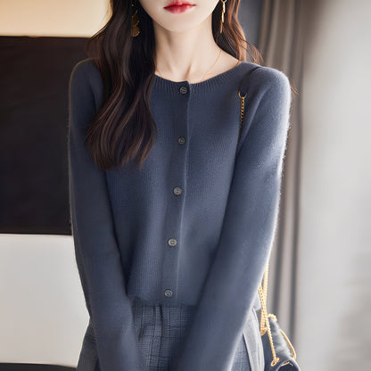 Haydée - Nappikiinnitteinen tyylikäs naisten villatakki