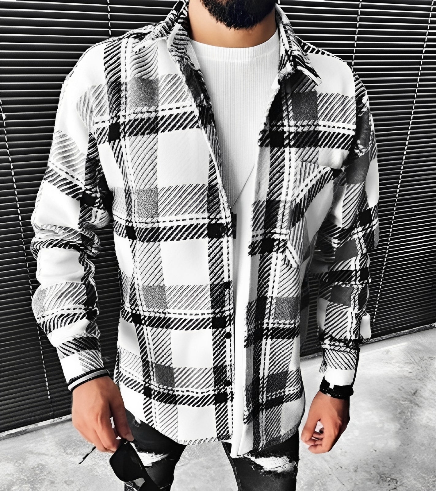 Eugene - Tyylikäs ruudullinen pitkähihainen paita miehille