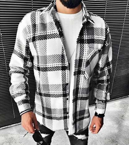 Eugene - Tyylikäs ruudullinen pitkähihainen paita miehille