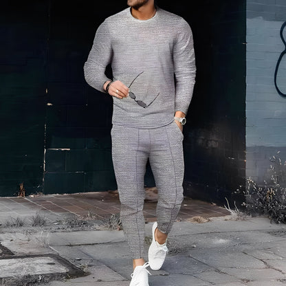 Dillan - Rento slim-fit-setti miehille vohvelikankaasta
