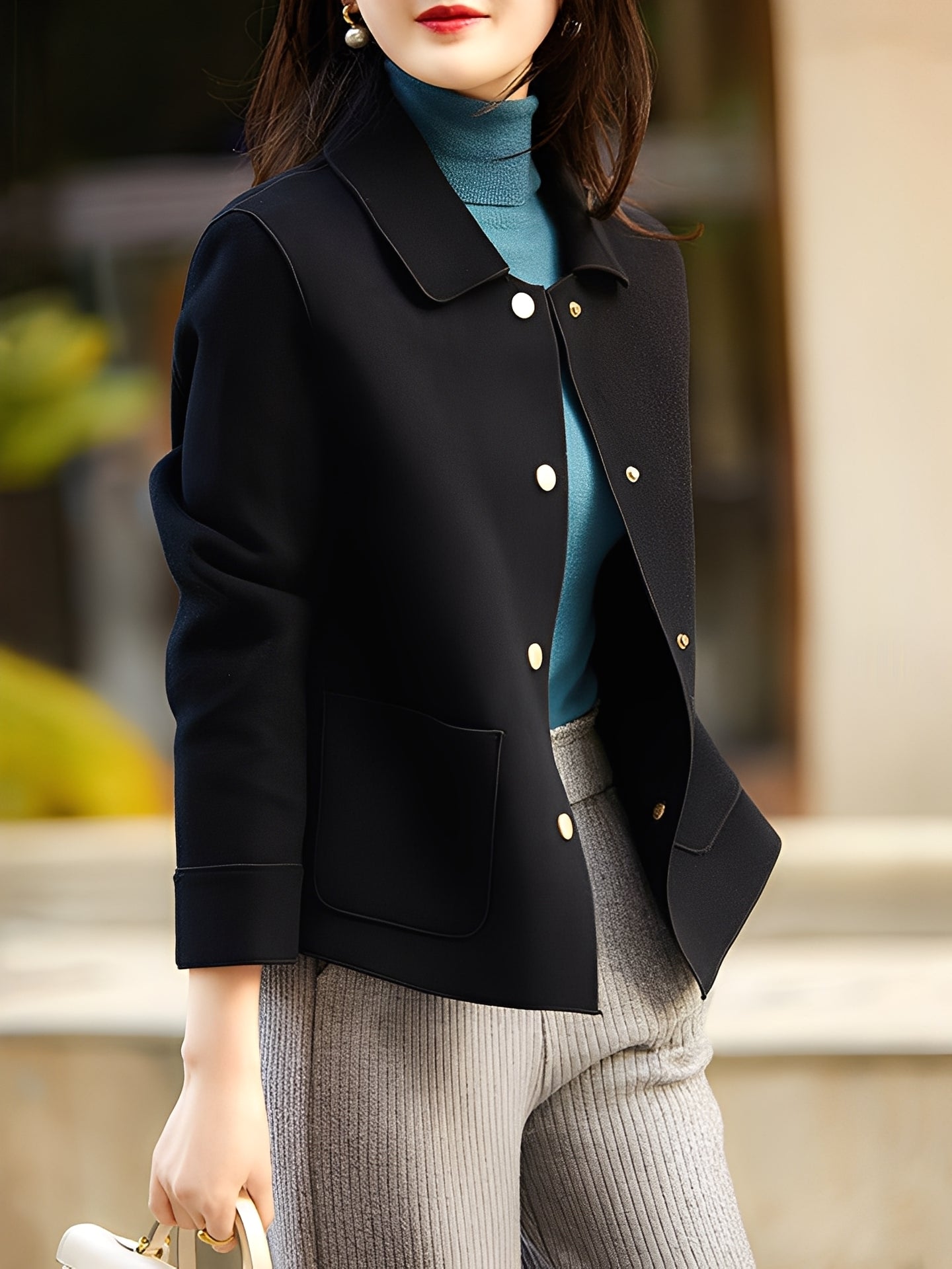 Meade - Tyylikäs, lämmin nappitakki naisille