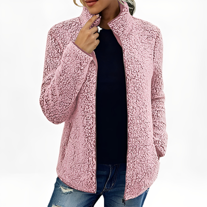 Alethea - Tyylikäs Fleece-Samettitakki Naisille