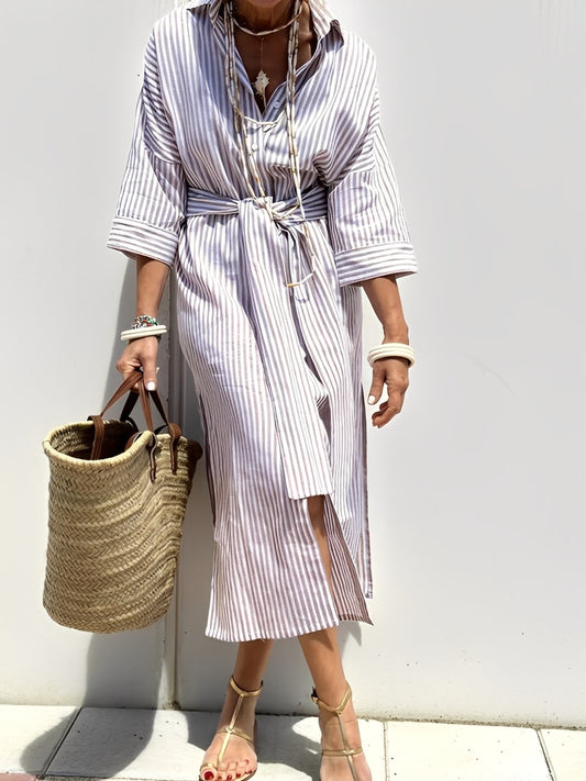 Amélie - Klassinen raidallinen mekko naisille