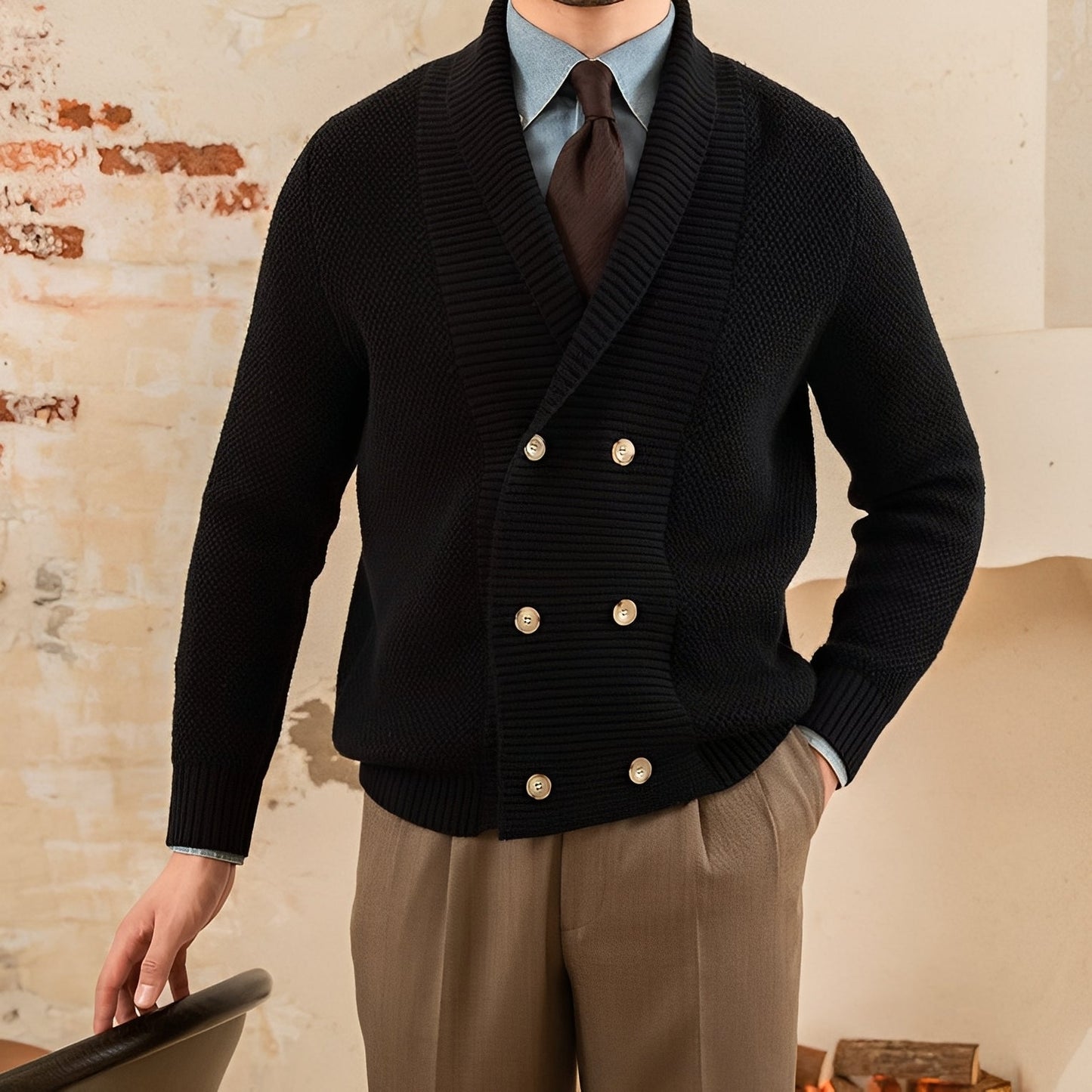 Arthur - Elegantti V-kaula-aukkoinen villatakki miehille