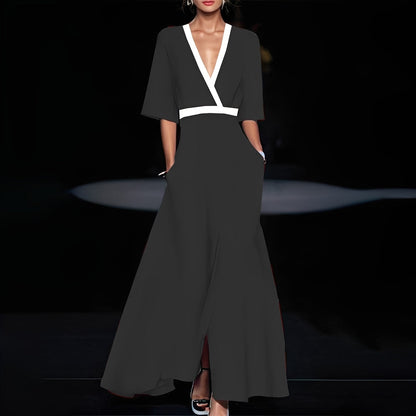 Débora - Pitkä elegantti kukkakuvioinen mekko naisille