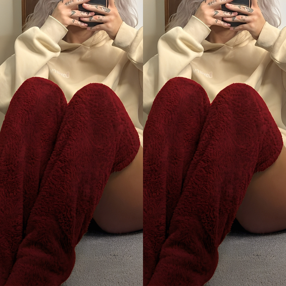 Camellia - Lämpimät, polvenylittävät talvisukat naisille