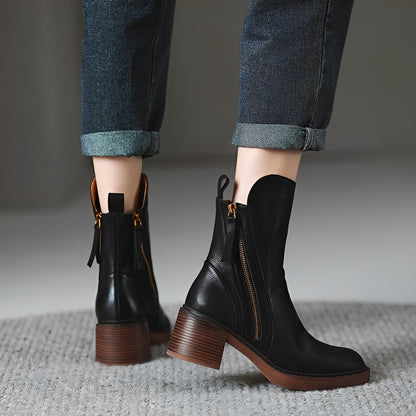 Connie - Tyylikkäät nilkkurit paksulla korolla naisille