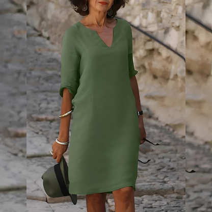 Guilaine - Elegantti V-kauluksinen mekko naisille