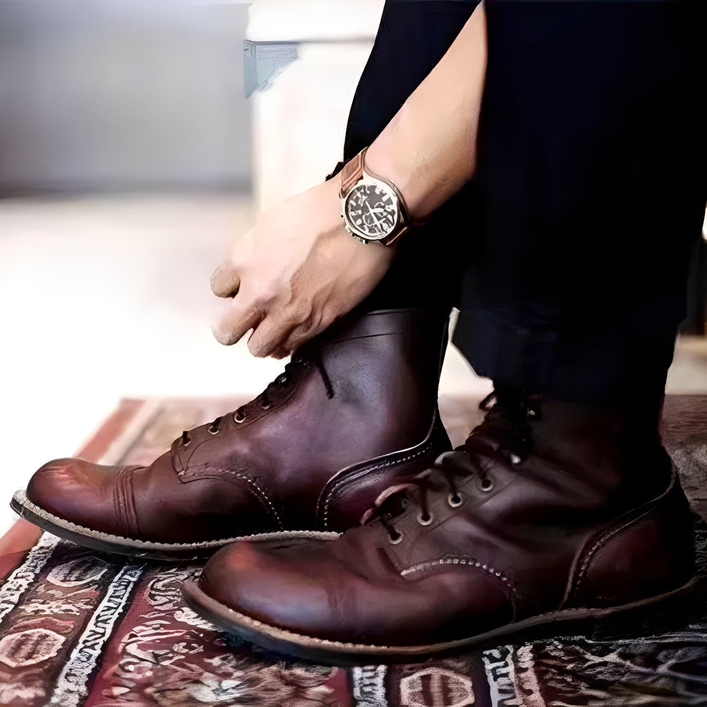 Kevin - Retro-nahkasaappaat miehille