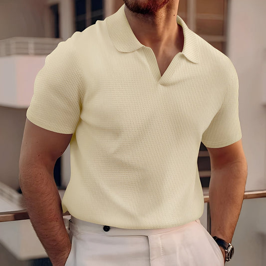 Harley - Yksinkertainen lyhythihainen vohvelipikeepaita miehille