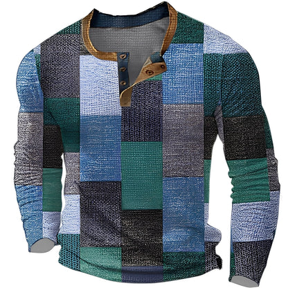 Brennan - Rento painettu pitkähihainen paita miehille