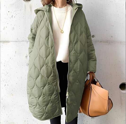 Krystine - Rento parka-takki hupulla naisille