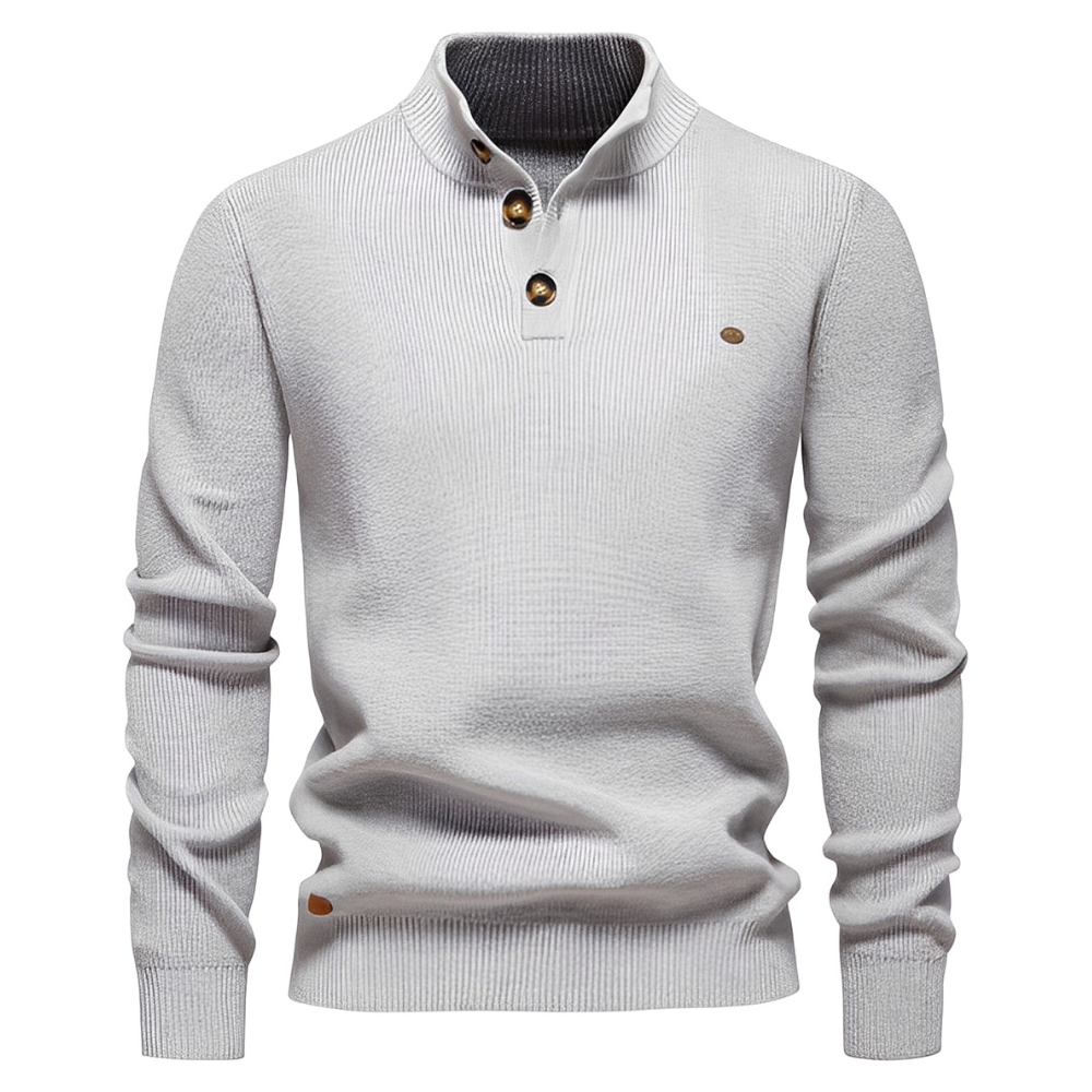 Brant - Tyylikäs villapaita neljännesvetoketjulla miehille