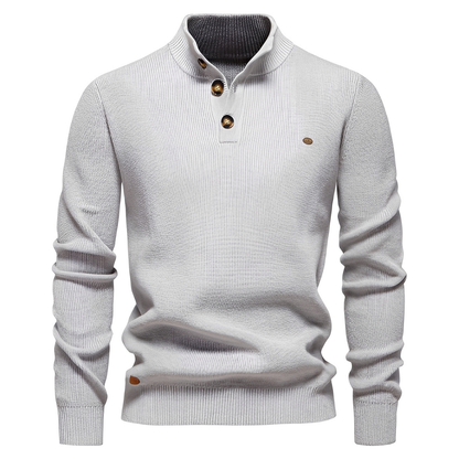 Brant - Tyylikäs villapaita neljännesvetoketjulla miehille