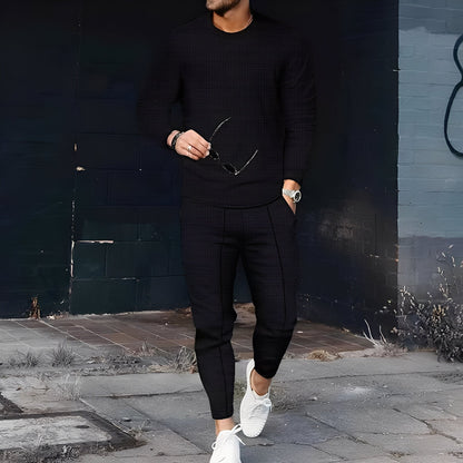 Dillan - Rento slim-fit-setti miehille vohvelikankaasta
