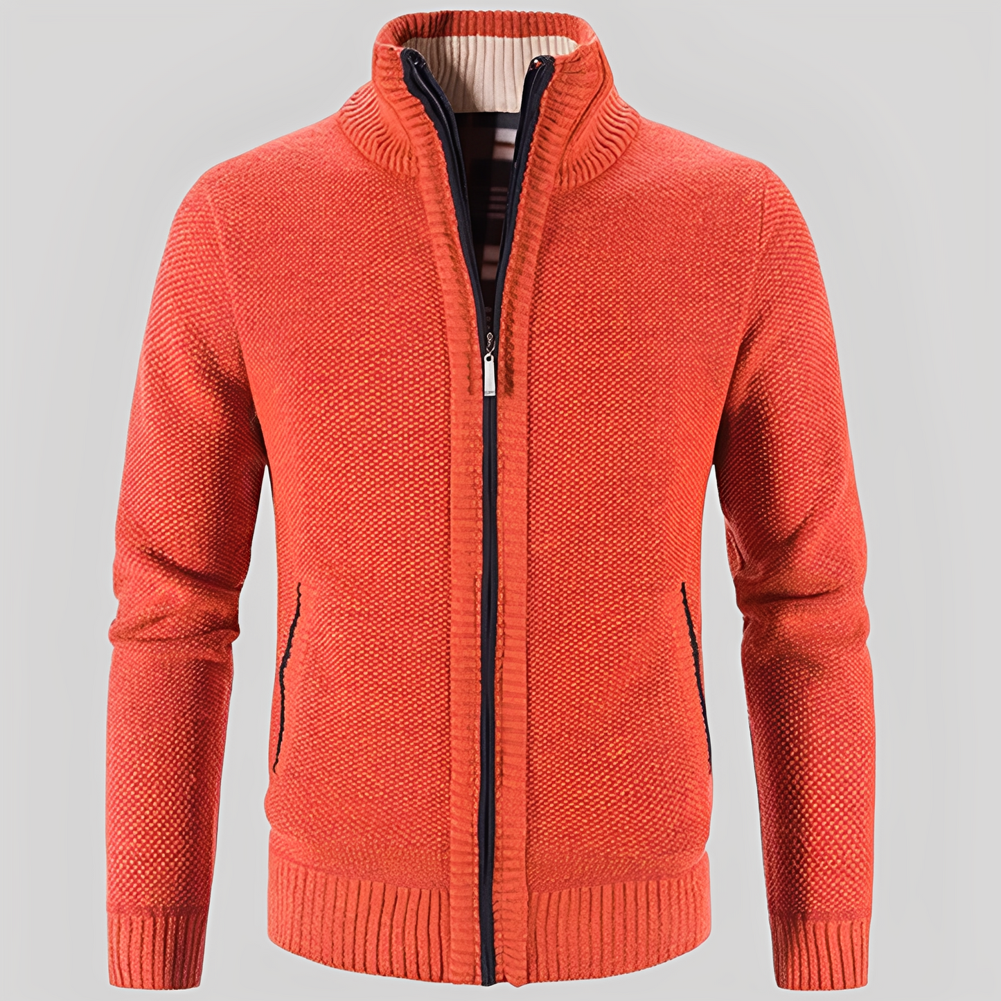 Kelvin - Yksinkertainen vetoketjullinen neuletakki miehille