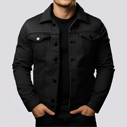 Maxwell - Retro-farkkutakki miehille paksusta denimistä