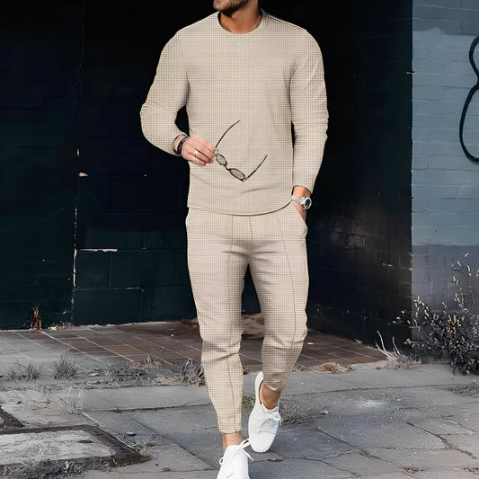 Dillan - Rento slim-fit-setti miehille vohvelikankaasta