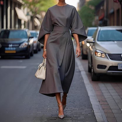 Lauriane - Tyylikäs mekko naisten lyhtyhihoilla