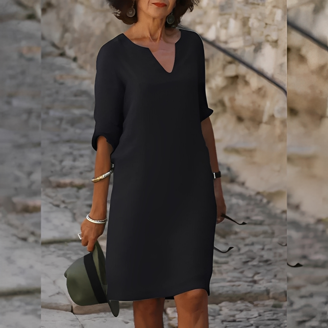Guilaine - Elegantti V-kauluksinen mekko naisille