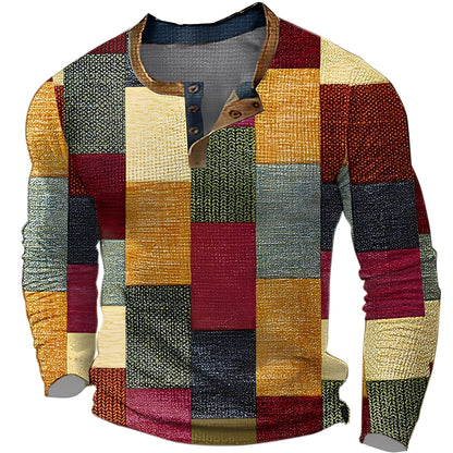 Brennan - Rento painettu pitkähihainen paita miehille