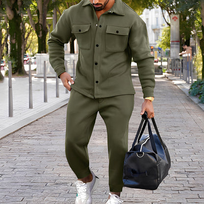 Kent - Rento slim-fit-setti paita ja housut miehille