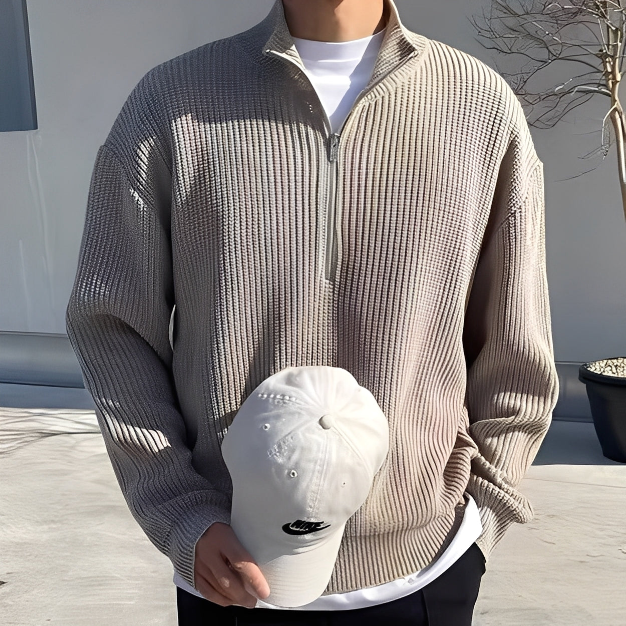 Jeffrey - Tyylikäs, vapaasti neulottu villapaita miehille