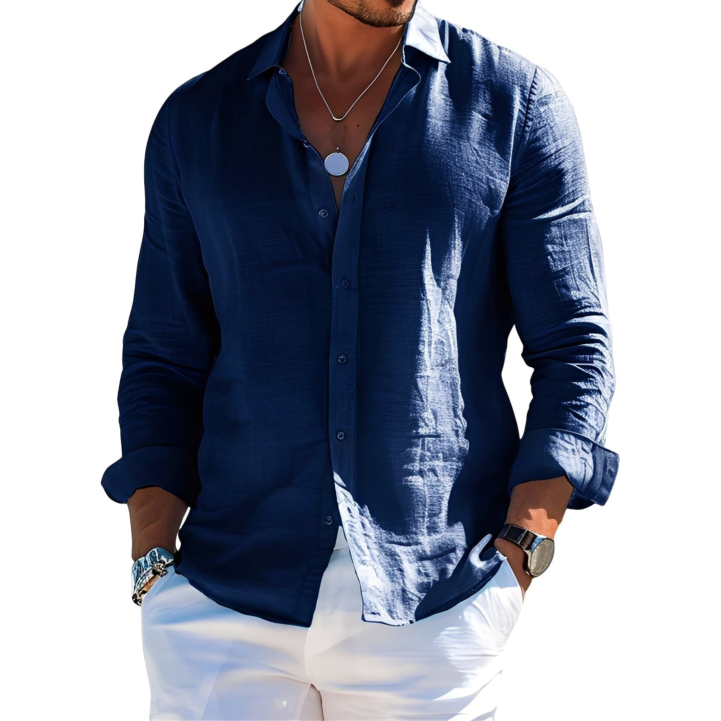 Félicien - Pitkähihainen klassinen pikeepaita miehille